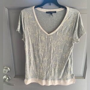 Grey Gold Floral WHBM Casual Shirt